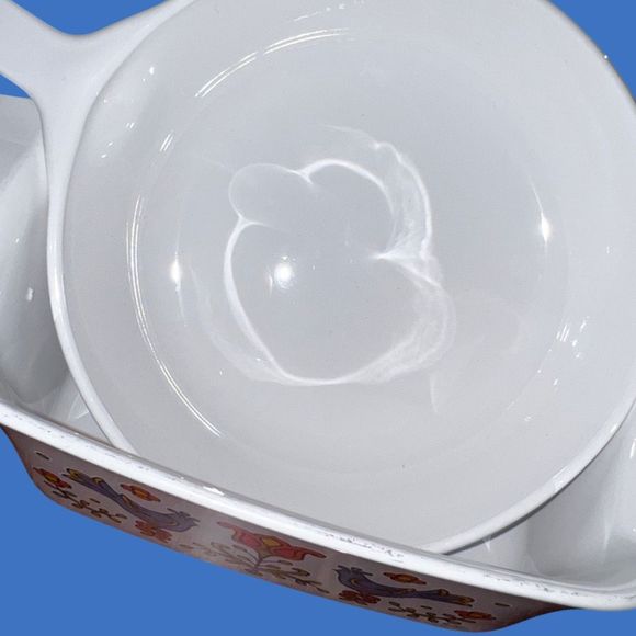 1975 7 PC Vintage Corning Ware Country Festival 1 Casserole Dish & 3 Sauce Pans - Picture 9 of 10